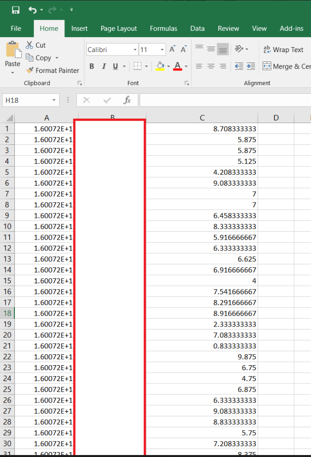 Screenshot showing an Excel sheet filled with students' GPAs